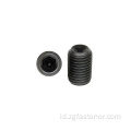 Hitam oksida DIN 916 Sekrup Cocave Point Fastener Baut oksida hitam